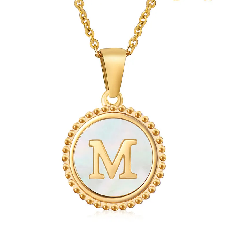 Wholesale Stainless Steel Shell Letter Necklaces