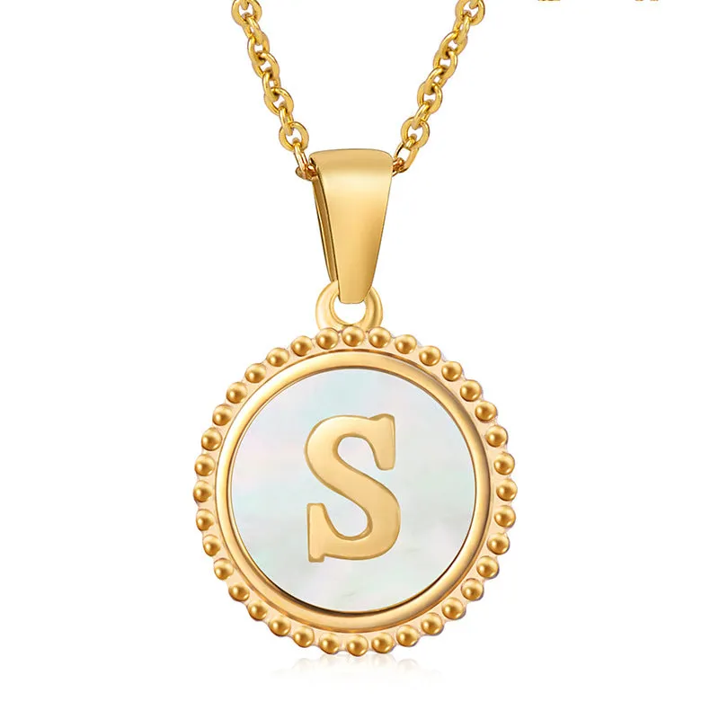 Wholesale Stainless Steel Shell Letter Necklaces