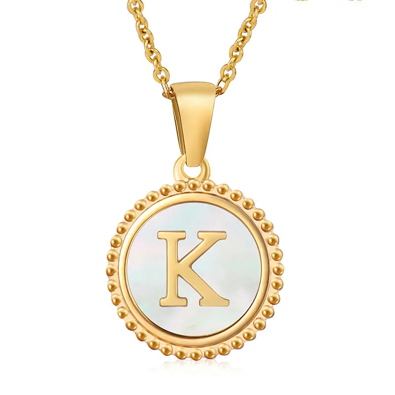 Wholesale Stainless Steel Shell Letter Necklaces
