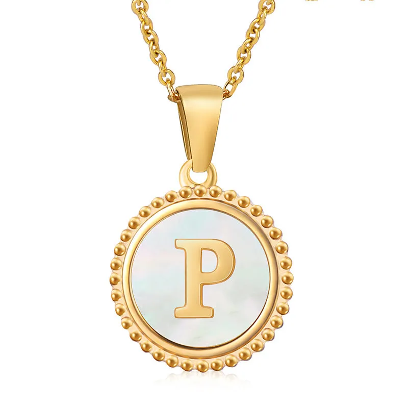 Wholesale Stainless Steel Shell Letter Necklaces