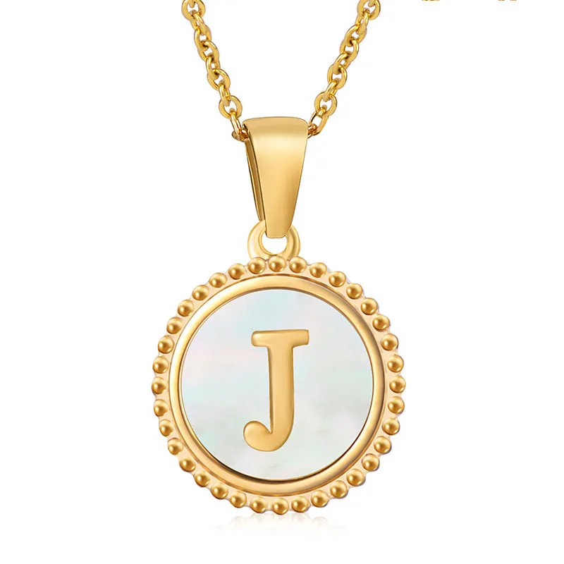 Wholesale Stainless Steel Shell Letter Necklaces