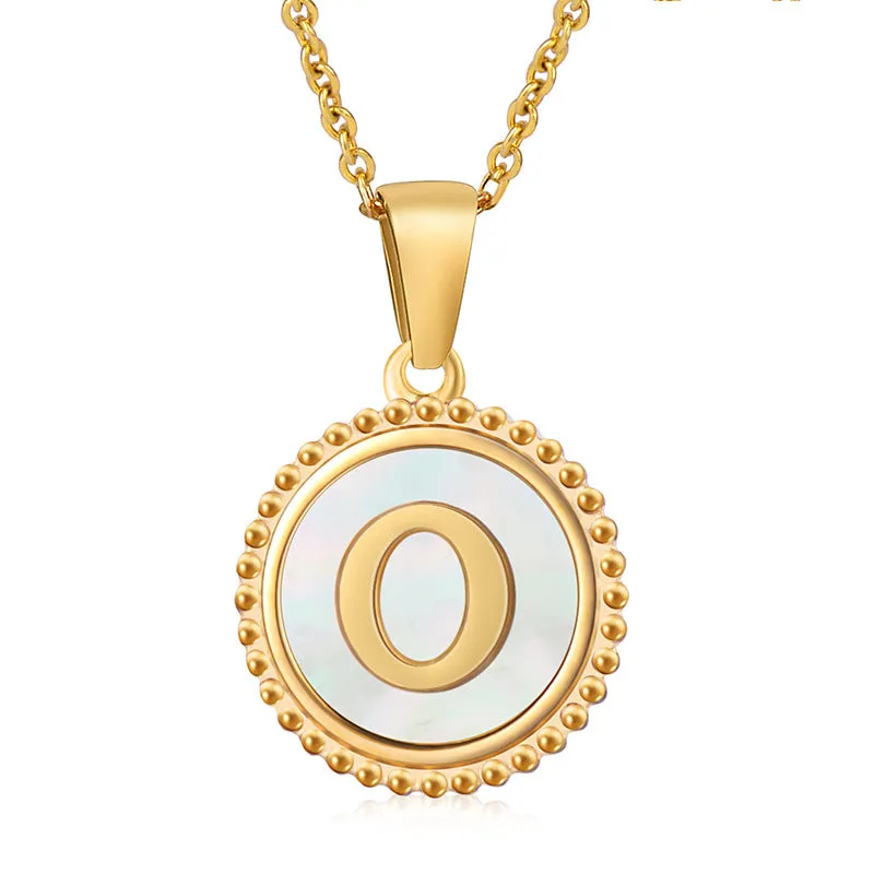 Wholesale Stainless Steel Shell Letter Necklaces