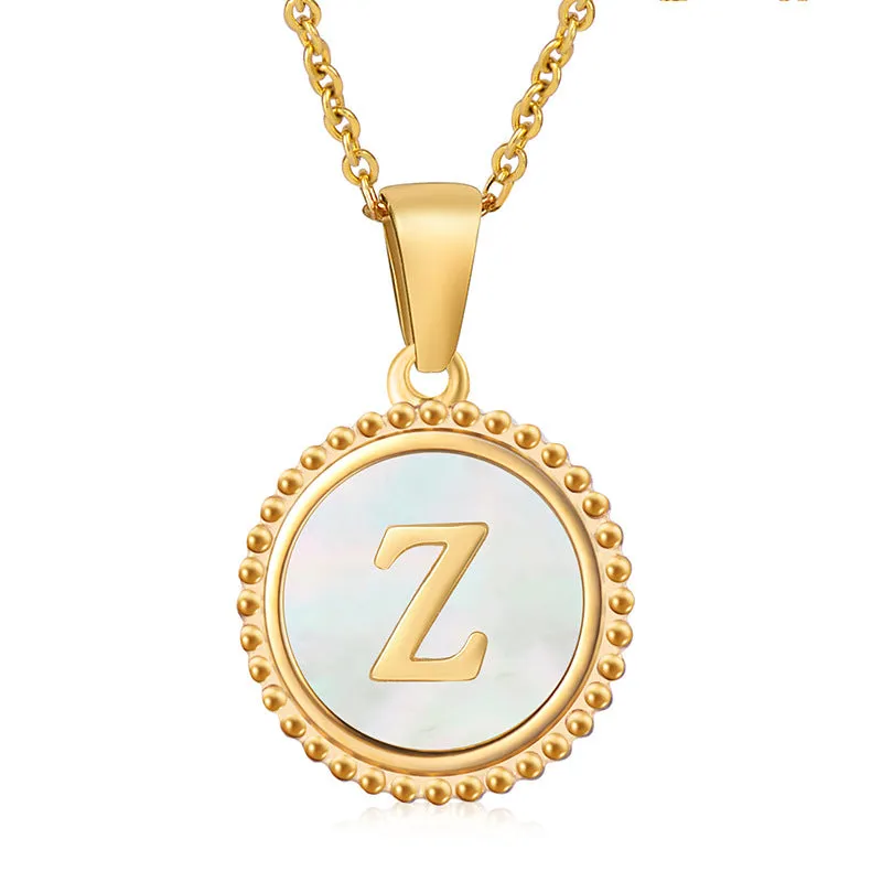 Wholesale Stainless Steel Shell Letter Necklaces