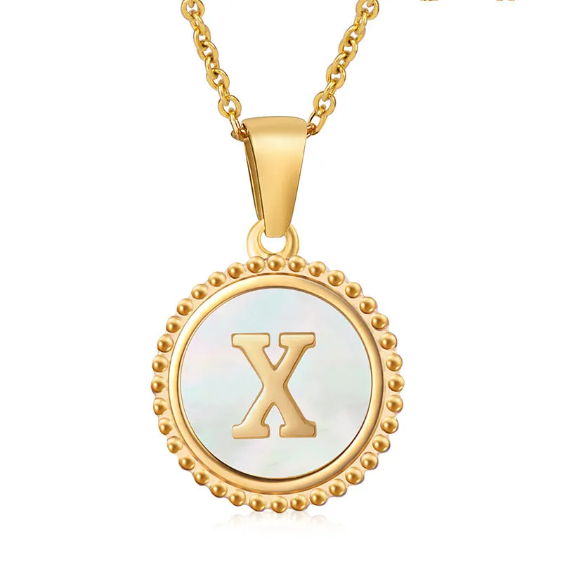 Wholesale Stainless Steel Shell Letter Necklaces