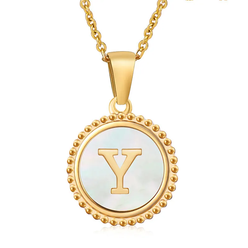 Wholesale Stainless Steel Shell Letter Necklaces