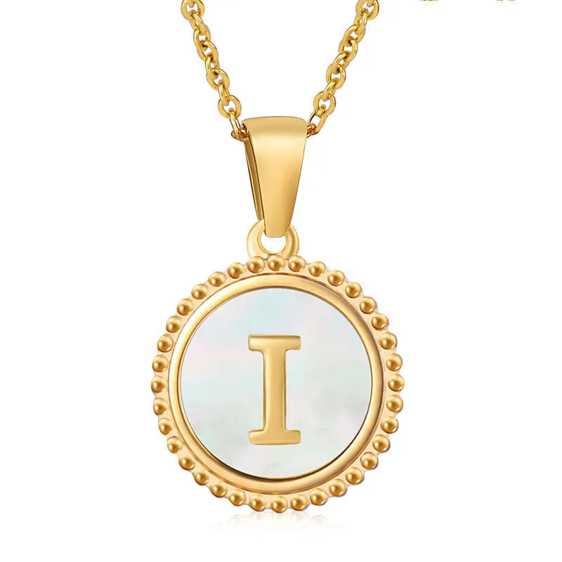 Wholesale Stainless Steel Shell Letter Necklaces