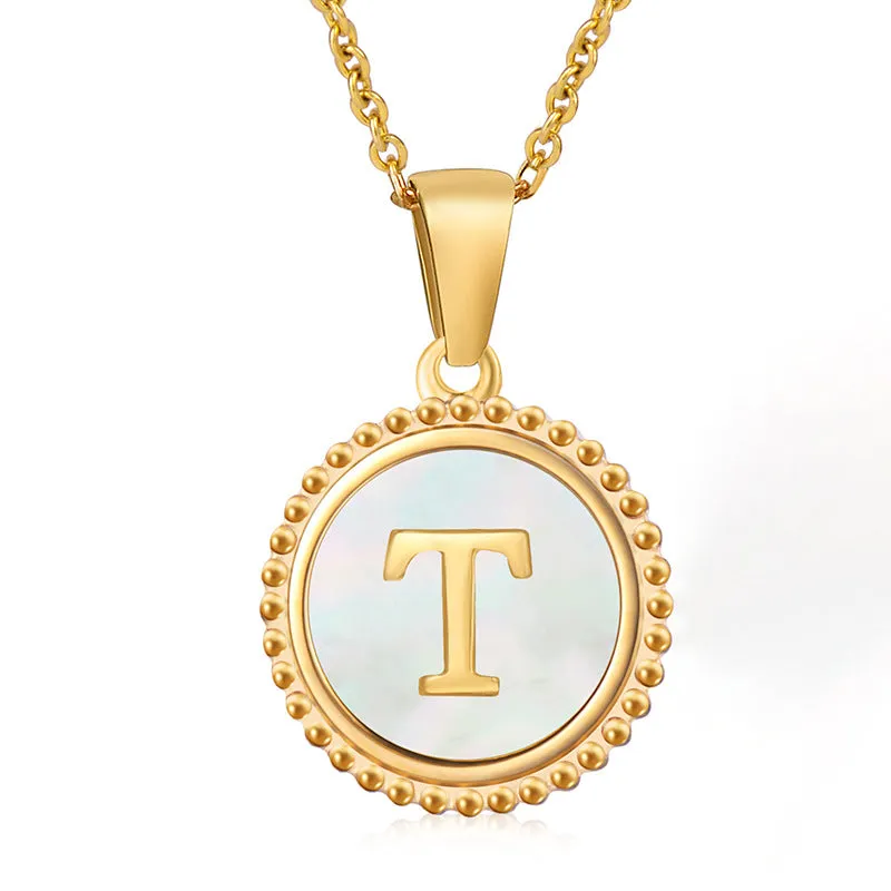 Wholesale Stainless Steel Shell Letter Necklaces