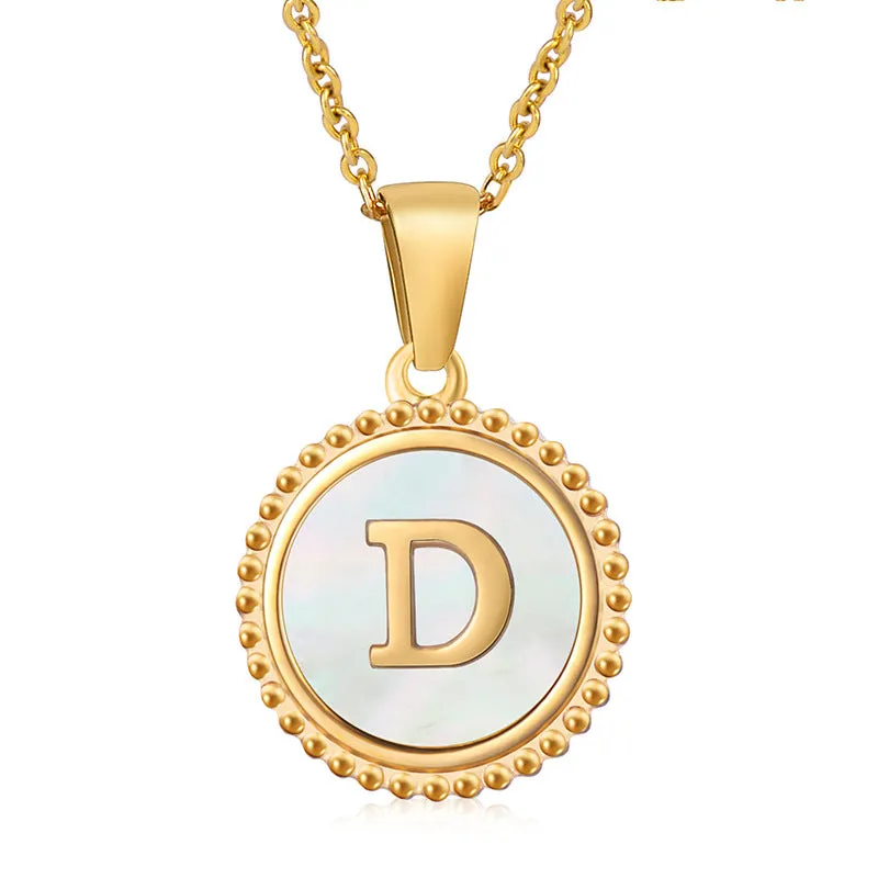 Wholesale Stainless Steel Shell Letter Necklaces