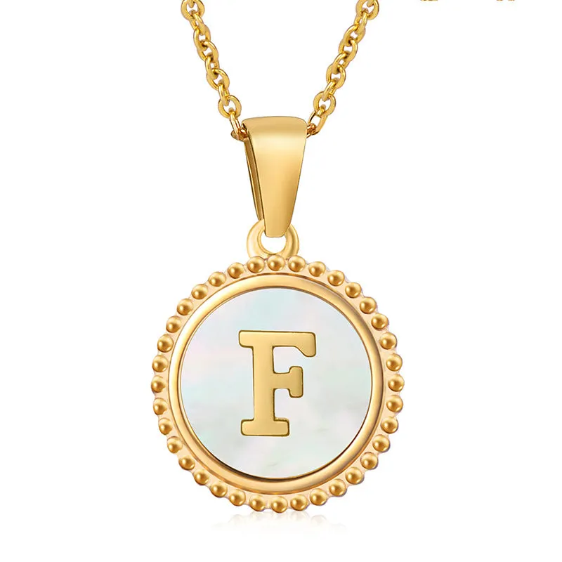 Wholesale Stainless Steel Shell Letter Necklaces