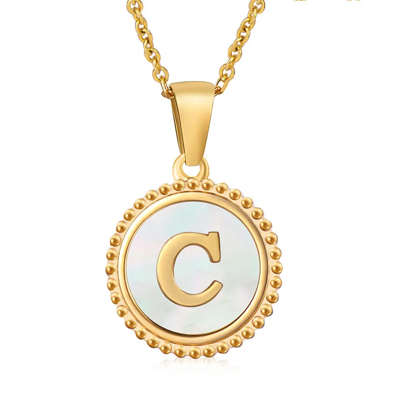 Wholesale Stainless Steel Shell Letter Necklaces