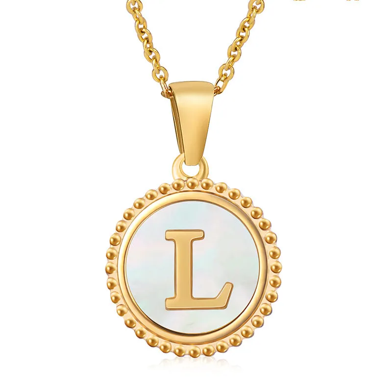 Wholesale Stainless Steel Shell Letter Necklaces