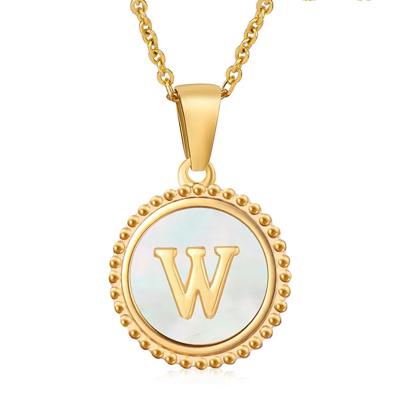 Wholesale Stainless Steel Shell Letter Necklaces