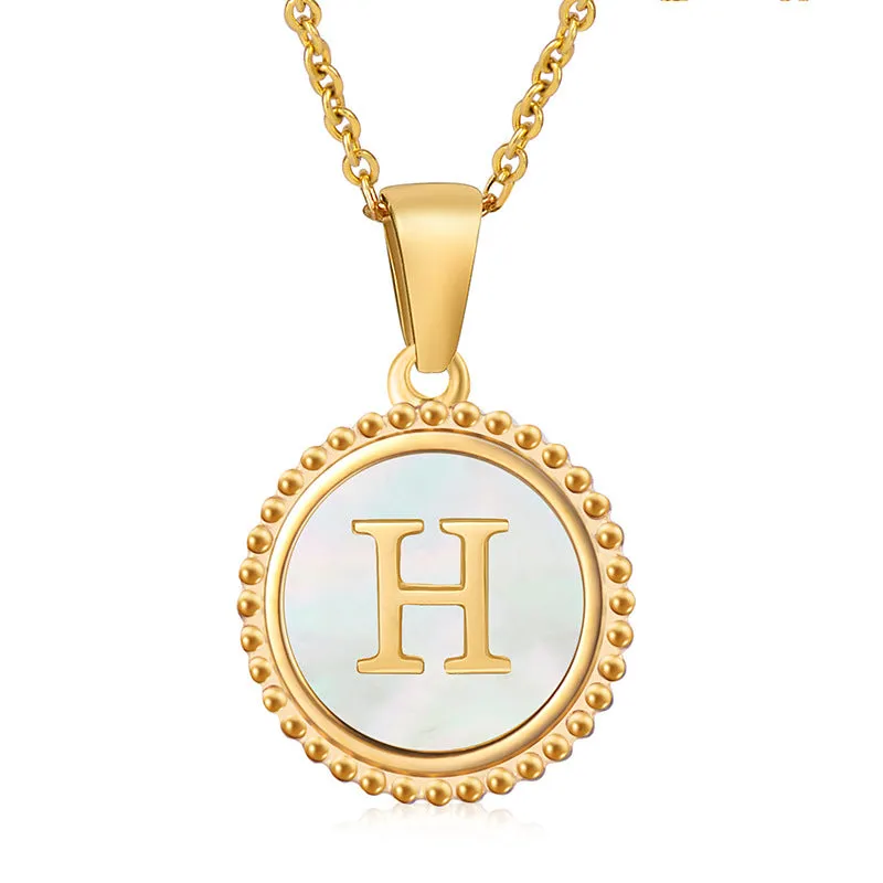 Wholesale Stainless Steel Shell Letter Necklaces