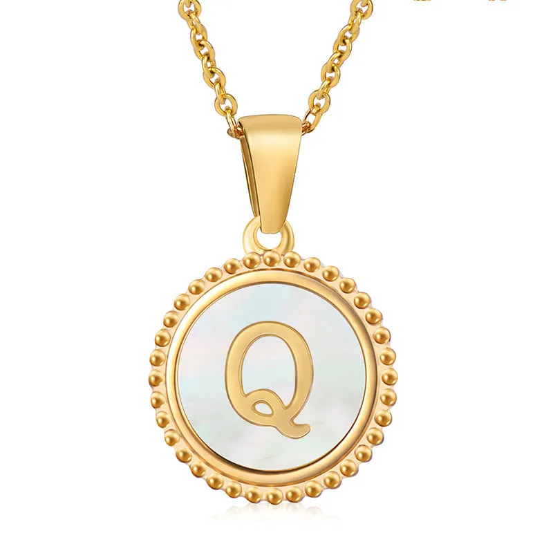 Wholesale Stainless Steel Shell Letter Necklaces