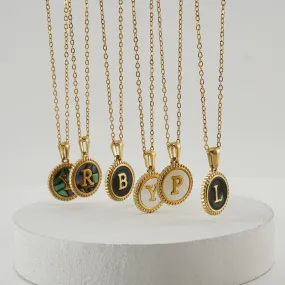 Wholesale Stainless Steel Shell Letter Necklaces