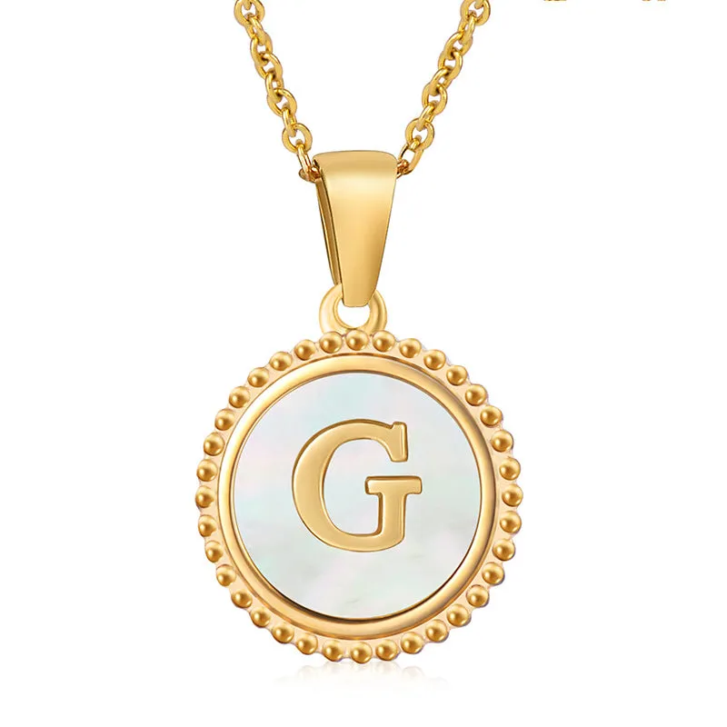 Wholesale Stainless Steel Shell Letter Necklaces