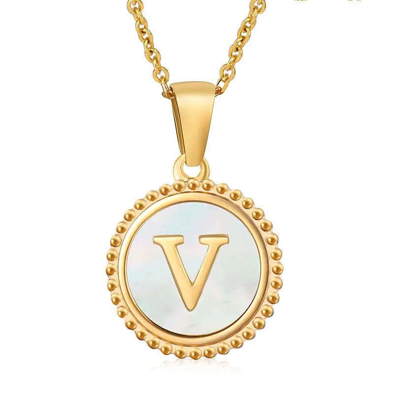 Wholesale Stainless Steel Shell Letter Necklaces
