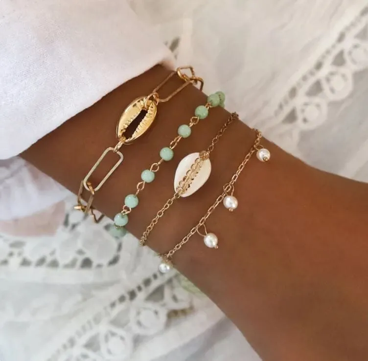 Women Beaded Stackable Girl Friendship Bracelet Set