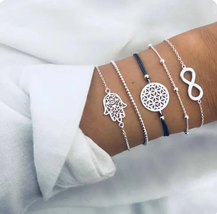 Women Beaded Stackable Girl Friendship Bracelet Set