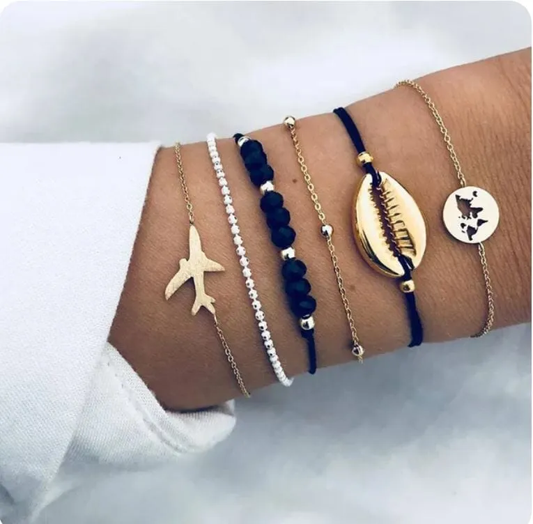 Women Beaded Stackable Girl Friendship Bracelet Set