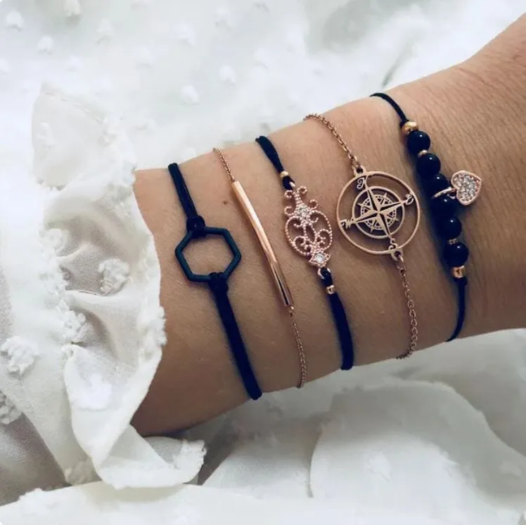 Women Beaded Stackable Girl Friendship Bracelet Set
