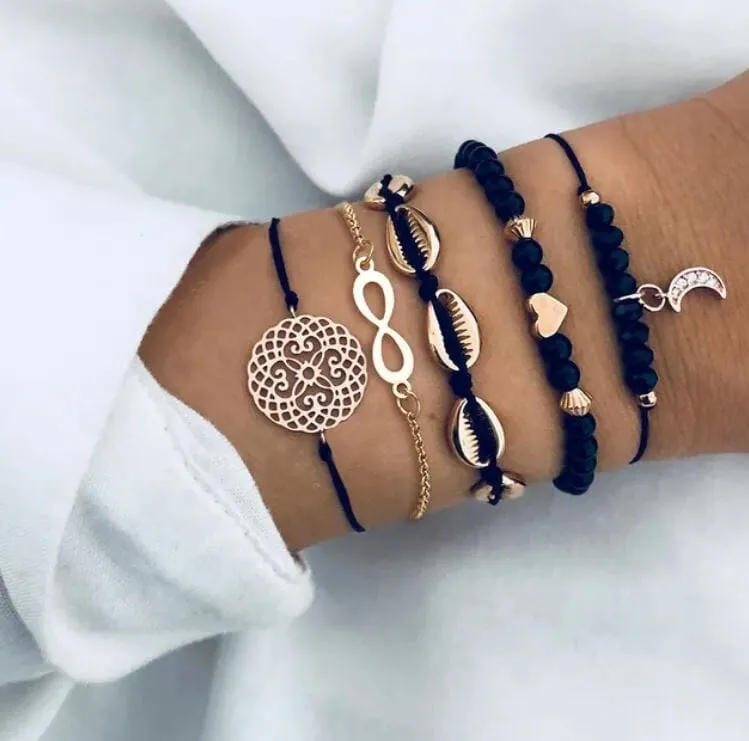 Women Beaded Stackable Girl Friendship Bracelet Set