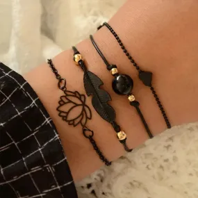 Women Beaded Stackable Girl Friendship Bracelet Set