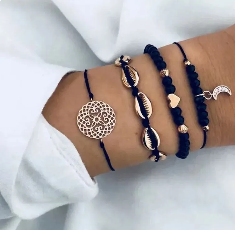Women Beaded Stackable Girl Friendship Bracelet Set