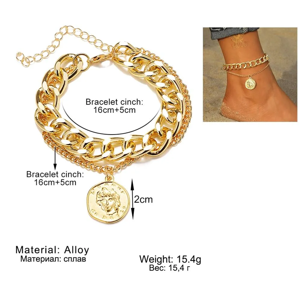Women summer beach bohemia cute chain anklets