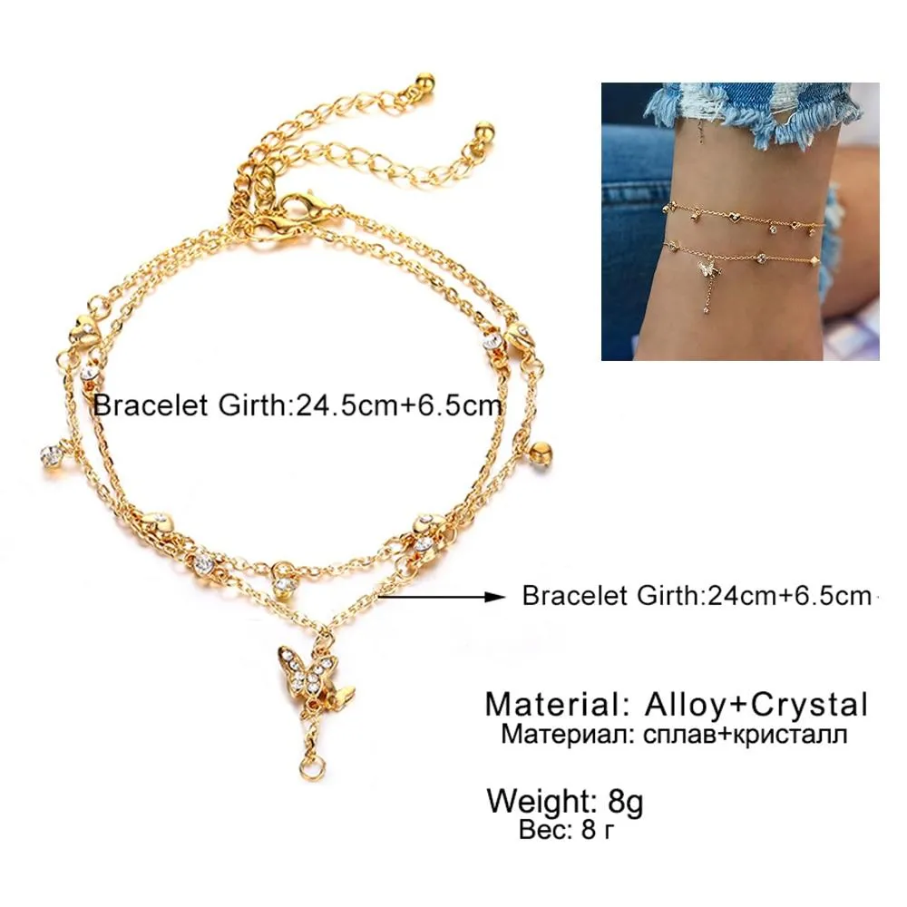 Women summer beach bohemia cute chain anklets