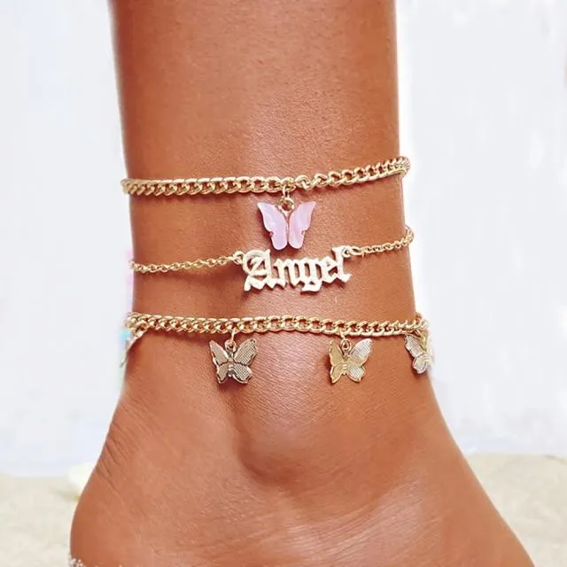 Women summer beach bohemia cute chain anklets