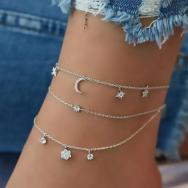 Women summer beach bohemia cute chain anklets
