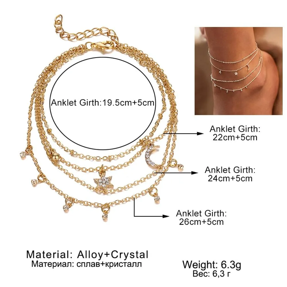 Women summer beach bohemia cute chain anklets