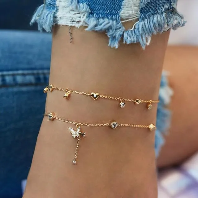 Women summer beach bohemia cute chain anklets