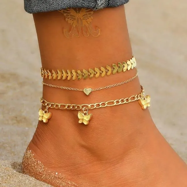 Women summer beach bohemia cute chain anklets