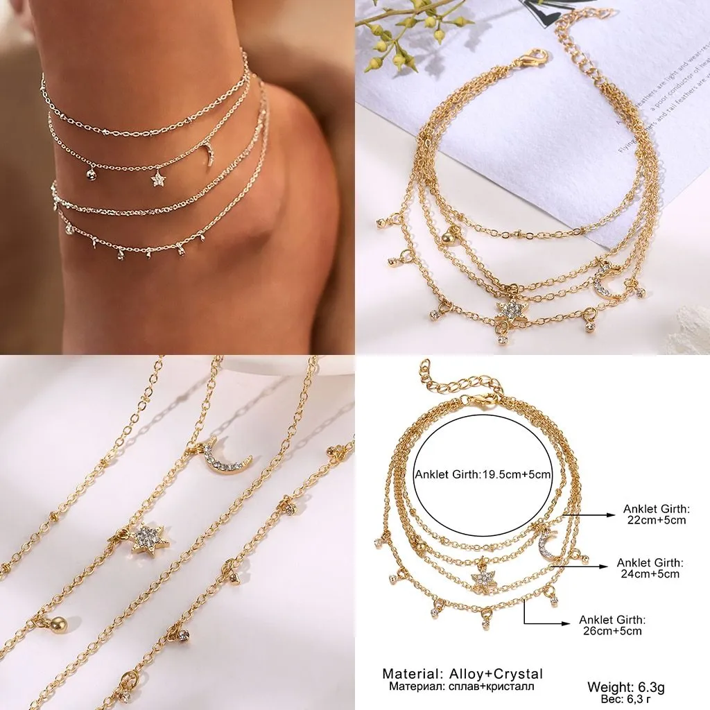 Women summer beach bohemia cute chain anklets