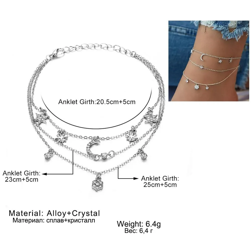 Women summer beach bohemia cute chain anklets