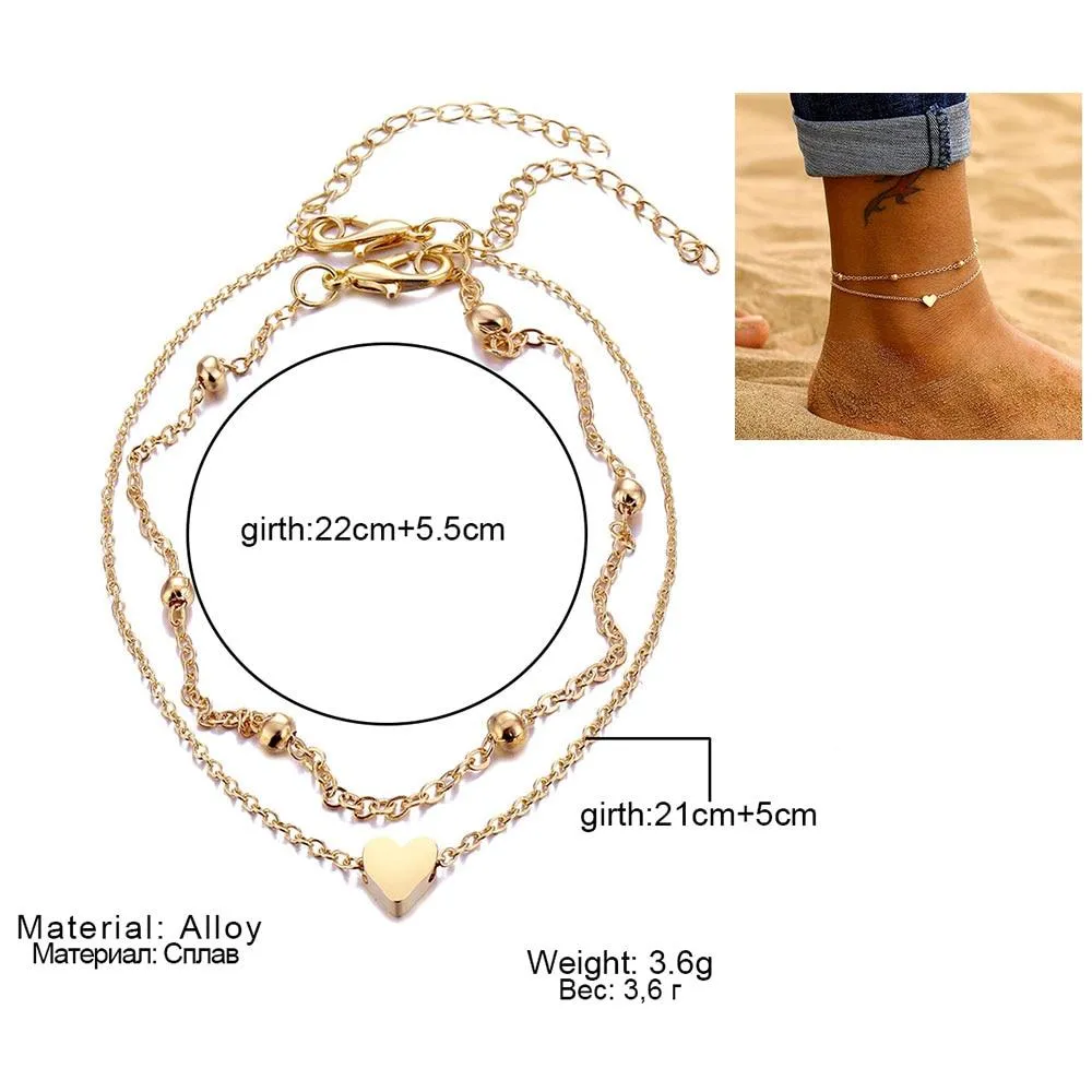 Women summer beach bohemia cute chain anklets