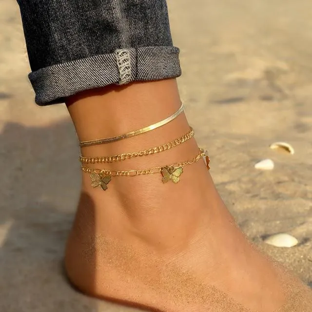 Women summer beach bohemia cute chain anklets