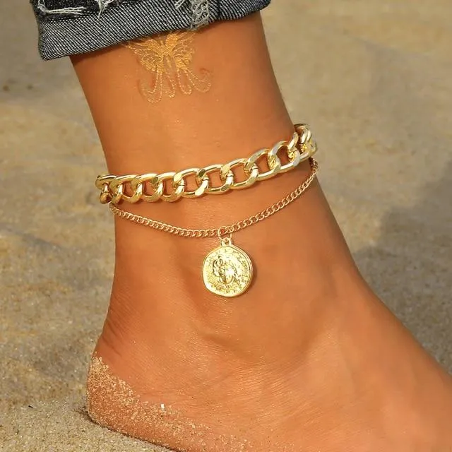Women summer beach bohemia cute chain anklets