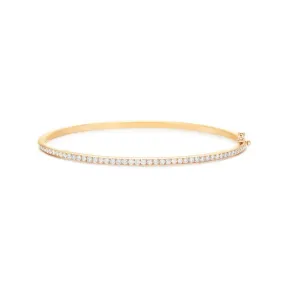 Yellow Gold Bangle with 0.98ctw Diamonds